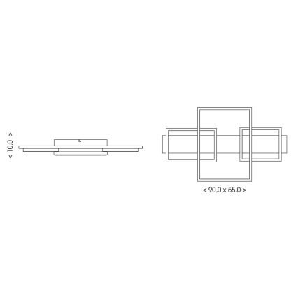 BRILAGI - PLANK LED Ceiling Light, 35W, 230V, 4000K, 55x90 cm, Wood