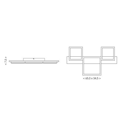 Brilagi - PLANK LED ceiling light LED/30W/230V 4000K 34,5x65 cm wood