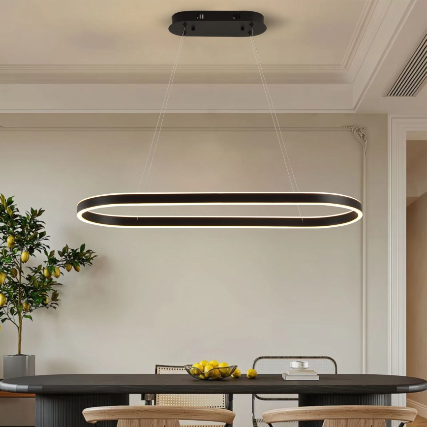 Brilagi - PONDIE LED Cable Pendant Lamp, 43W/230V, 80x30 cm, Black