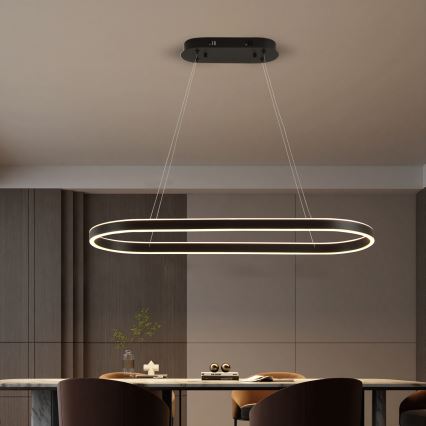 Brilagi - PONDIE LED Cable Pendant Lamp, 43W/230V, 80x30 cm, Black