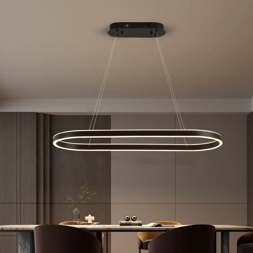 Brilagi - PONDIE LED Cable Pendant Lamp, 43W/230V, 80x30 cm, Black