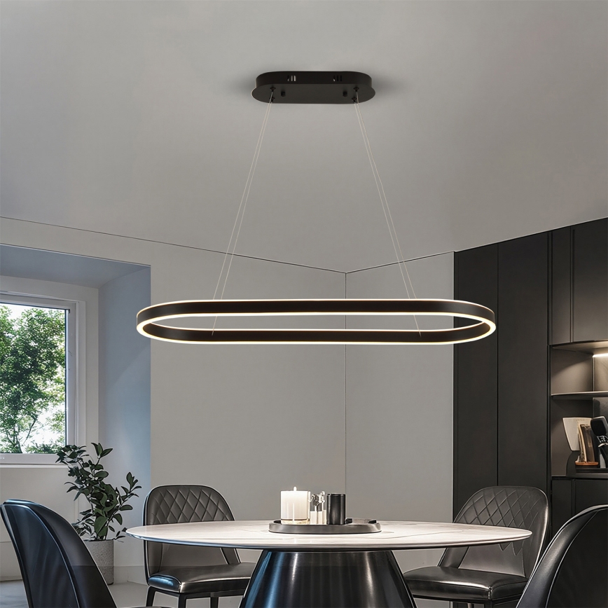 Brilagi - PONDIE LED Cable Pendant Lamp, 43W/230V, 80x30 cm, Black