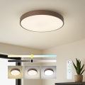 Brilagi - POOL Dimmable LED Ceiling Light 48W/230V 3000-6000K Ø 40 cm Brown + Remote Control