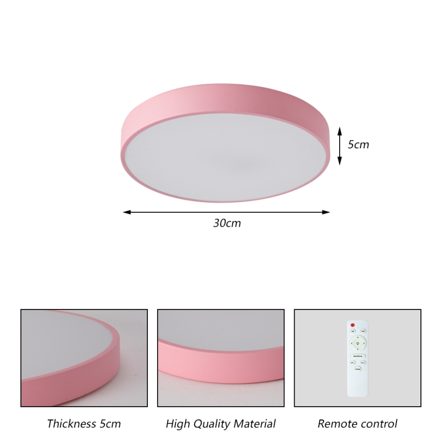 Brilagi - POOL LED Dimmable Ceiling Light LED/36W/230V 3000-6000K Ø 30 cm pink + remote control