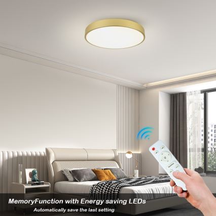 Brilagi - LED Dimmable Ceiling Light POOL LED/60W/230V 3000-6000K Ø 60 cm Gold + Remote Control