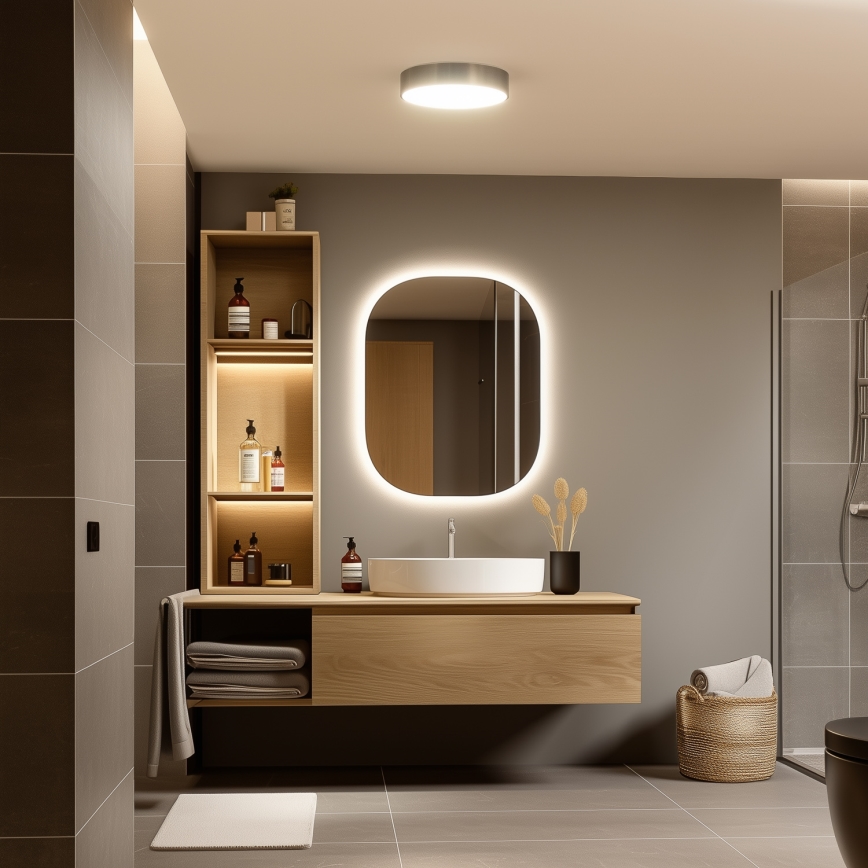 Brilagi - LED Bathroom Ceiling Light POOL LED/24W/230V 3000/4000/5500K Ø 30 cm IP54 Brass