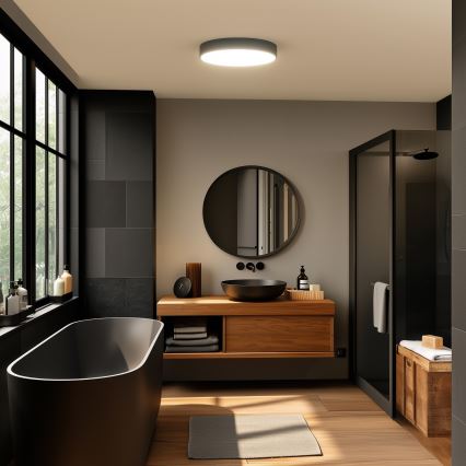 Brilagi - POOL LED Bathroom Ceiling Light, 36W, 230V, Selectable 3000/4000/5500K, Ø 40 cm, IP54, Black