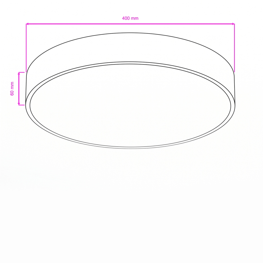 Brilagi - POOL LED Bathroom Ceiling Light, 36W, 230V, Selectable 3000/4000/5500K, Ø 40 cm, IP54, Black
