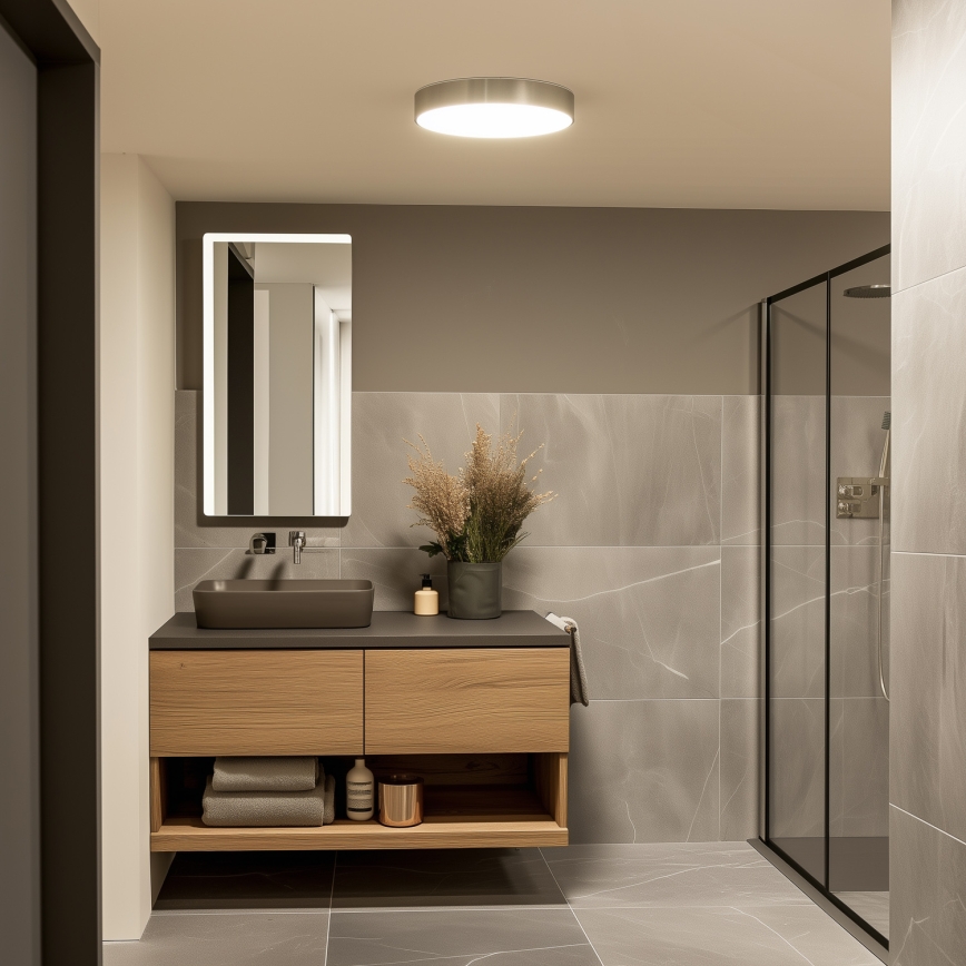 Brilagi - POOL LED Bathroom Ceiling Light 36W/230V 3000/4000/5500K Ø 40 cm IP54 Matte Chrome