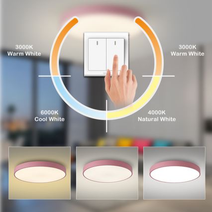 Brilagi - LED Ceiling Light POOL LED/100W/230V 3000/4000/6000K Ø 80 cm pink