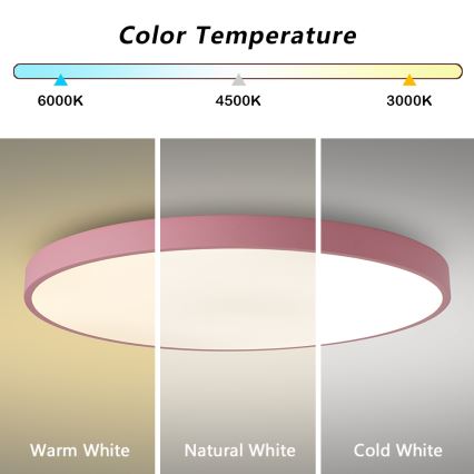 Brilagi - LED Ceiling Light POOL LED/100W/230V 3000/4000/6000K Ø 80 cm pink