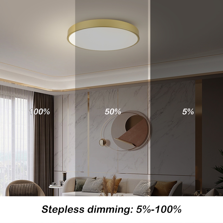 Brilagi - POOL LED Ceiling Light 100W/230V 3000/4500/6000K Ø 80 cm, Gold