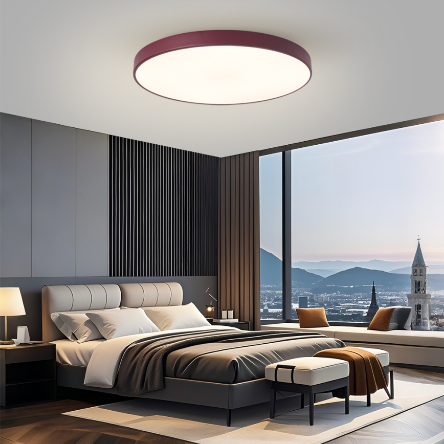 Brilagi - POOL LED Ceiling Light 100W/230V, Selectable 3000/4000/6000K, Ø 80 cm, Burgundy