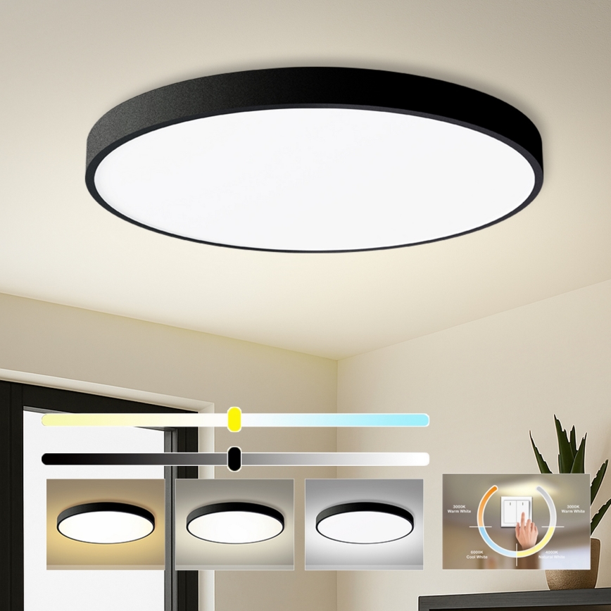 Brilagi - POOL LED Ceiling Light, 128W, 230V, CCT-selectable 3000/4500/6000 K, Ø 100 cm, Black