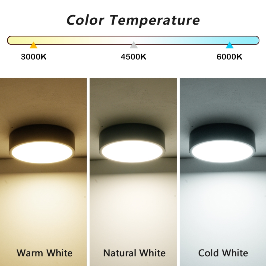 Brilagi - POOL LED Ceiling Light 18W/230V 3000/4500/6000K Ø 20 cm Black