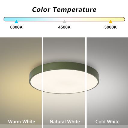 Brilagi - POOL LED Ceiling Light, 36W, 230V, Selectable 3000/4000/6000K, Ø 30 cm, Green