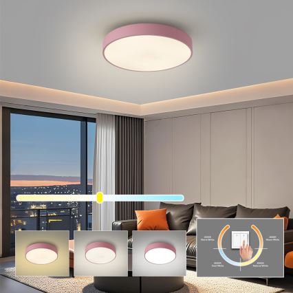 Brilagi - POOL LED Ceiling Light LED/36W/230V 3000/4000/6000K, dia. 30 cm, Pink
