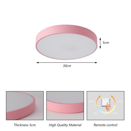 Brilagi - POOL LED Ceiling Light LED/36W/230V 3000/4000/6000K, dia. 30 cm, Pink