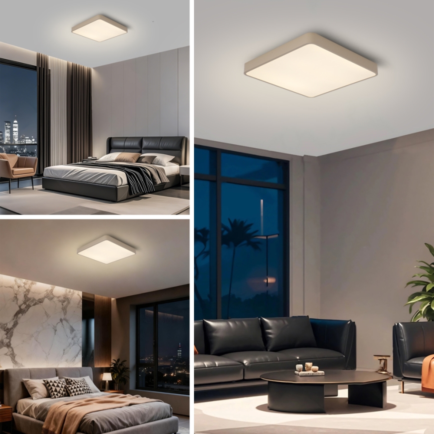 Brilagi - POOL LED Ceiling Light 36W/230V 3000/4500/6000K 40x40 cm beige