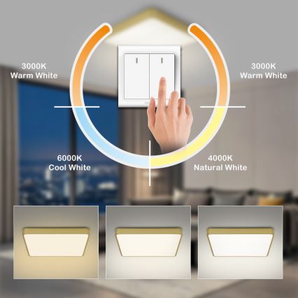 Brilagi - POOL LED Ceiling Light 36W/230V 3000/4500/6000K 40x40 cm gold