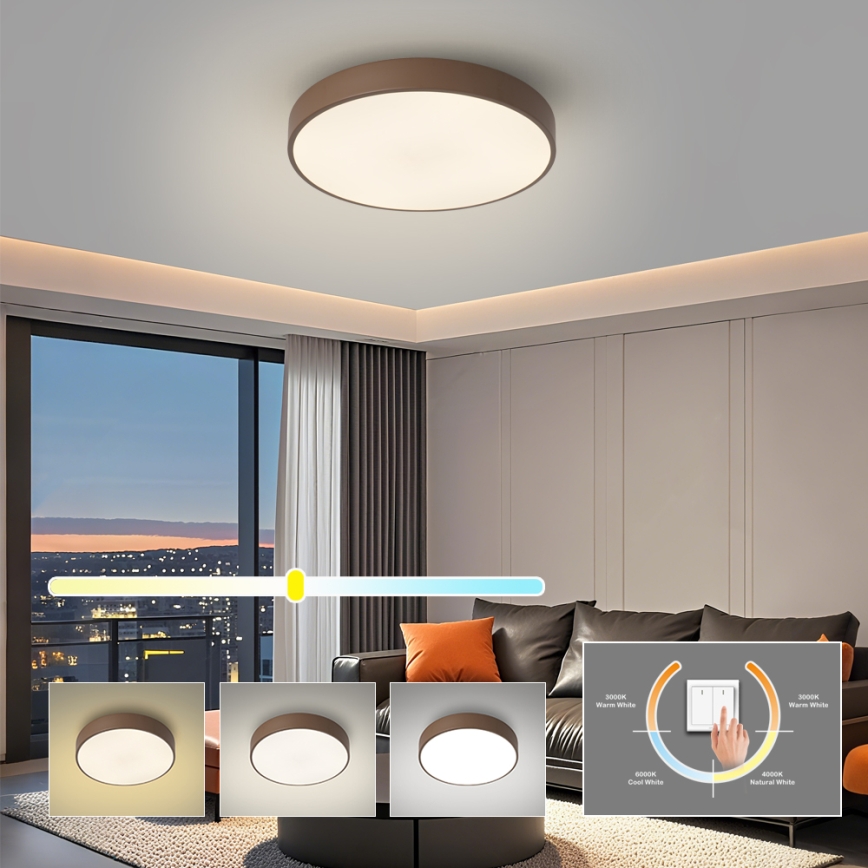 Brilagi - POOL LED Ceiling Light LED/48W/230V 3000/4000/6000K Ø40 cm Brown