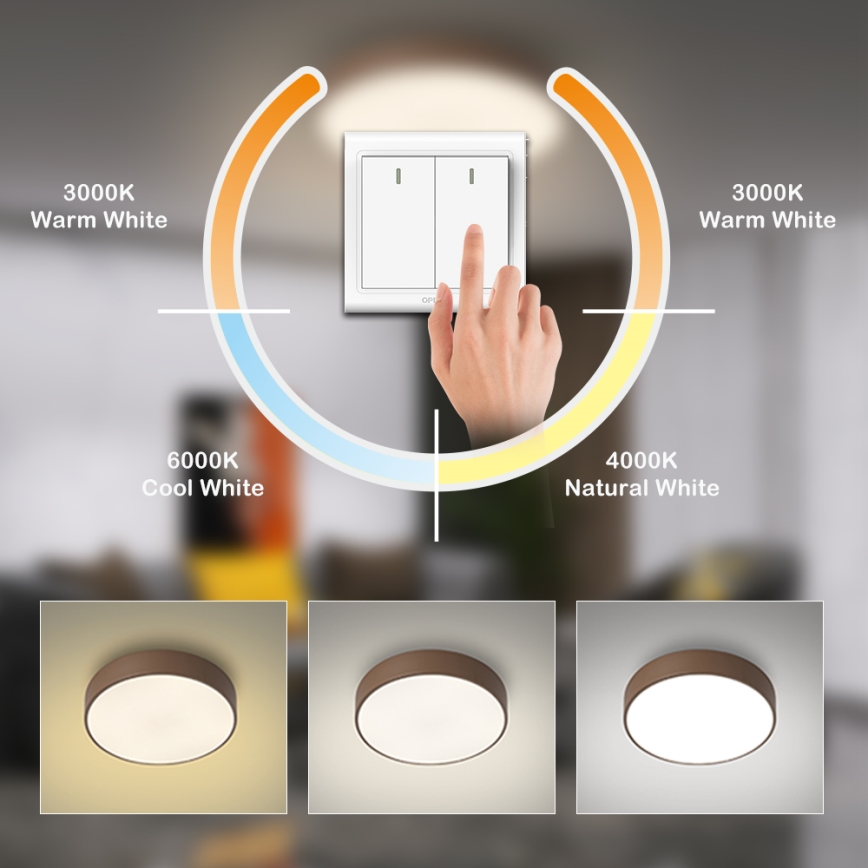 Brilagi - POOL LED Ceiling Light LED/48W/230V 3000/4000/6000K Ø40 cm Brown