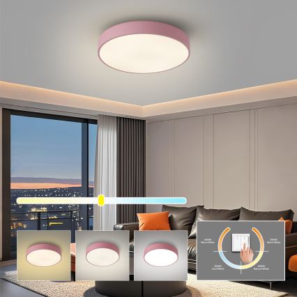 Brilagi - POOL LED Ceiling Light 48W/230V 3000/4000/6000K Ø 40 cm Pink