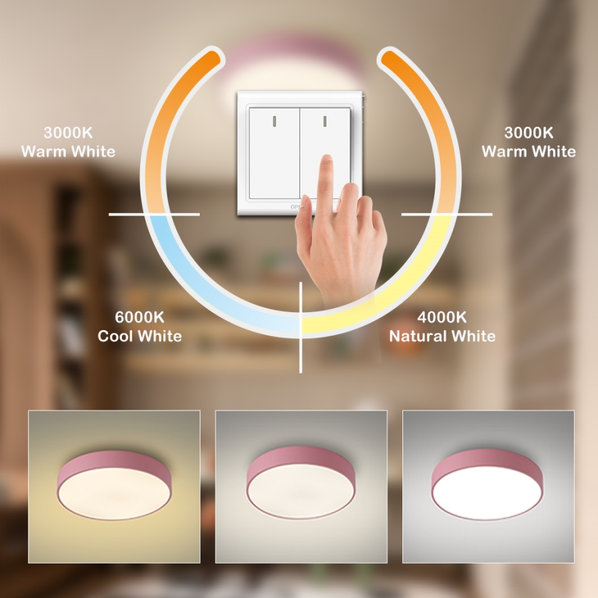 Brilagi - POOL LED Ceiling Light 48W/230V 3000/4000/6000K Ø 40 cm Pink