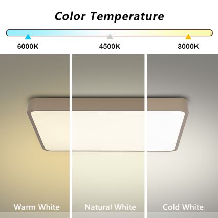Brilagi - POOL LED Ceiling Light 48W/230V 3000/4000/6000K 50x50 cm beige