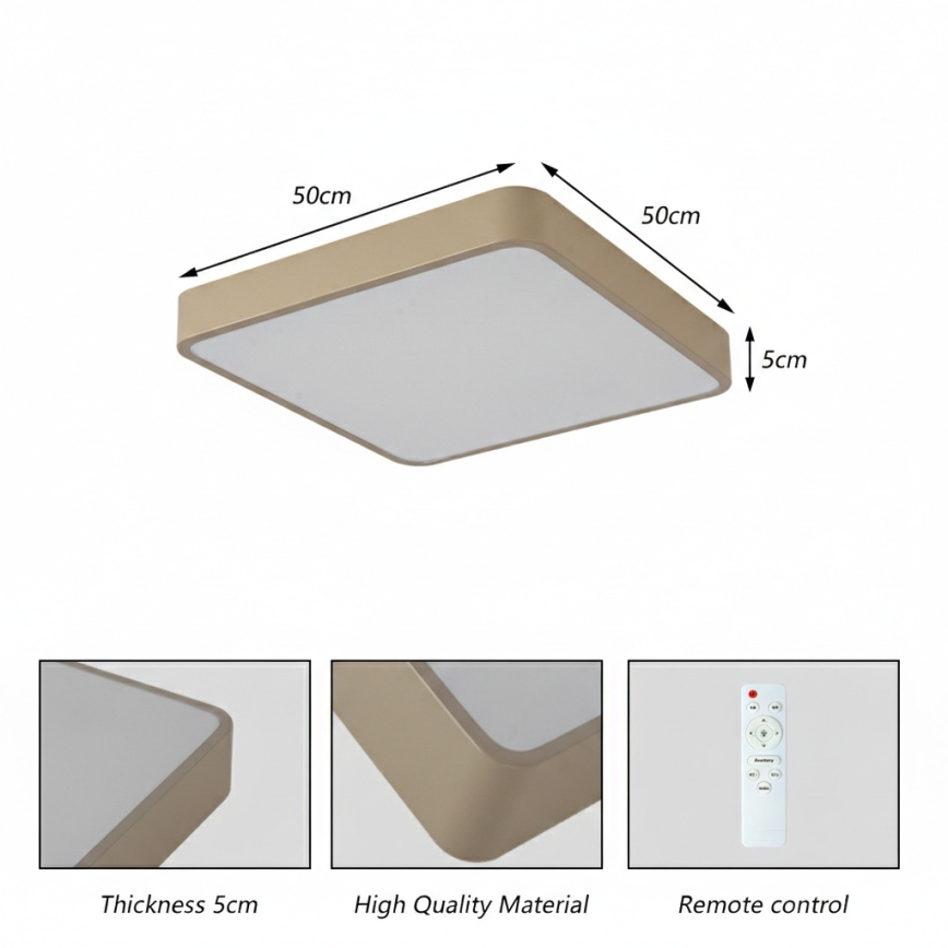 Brilagi - POOL LED Ceiling Light 48W/230V 3000/4000/6000K 50x50 cm beige