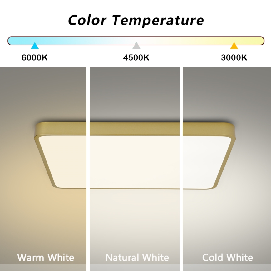 Brilagi - POOL LED Ceiling Light 48W/230V 3000/4000/6000K 50x50 cm Gold