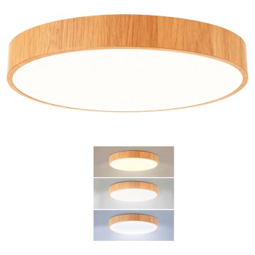 Brilagi - POOL LED ceiling light 48W/230V 3000/4000/6000K Ø 40 cm wood finish