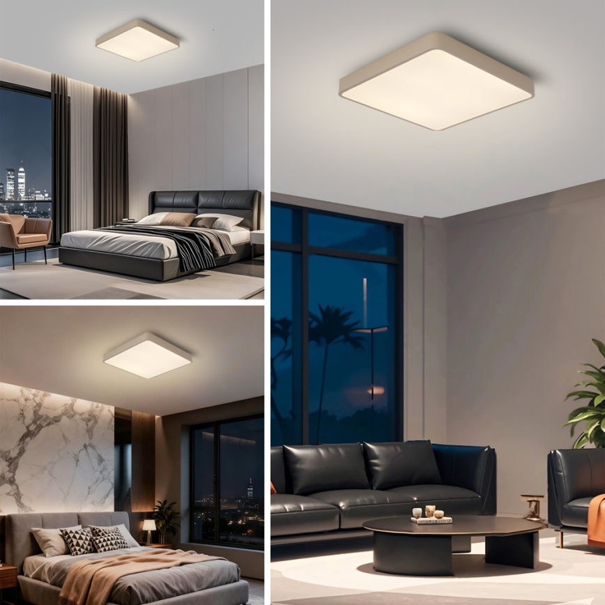 Brilagi - POOL LED ceiling light 48W/230V 3000/4500/6000K 50x50 cm beige