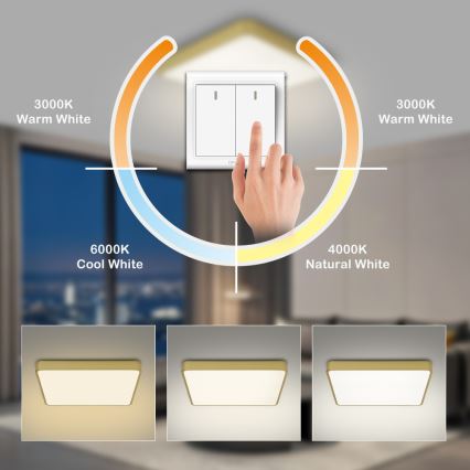Brilagi - POOL LED Ceiling Light 48W/230V 3000/4500/6000K 50x50 cm Gold
