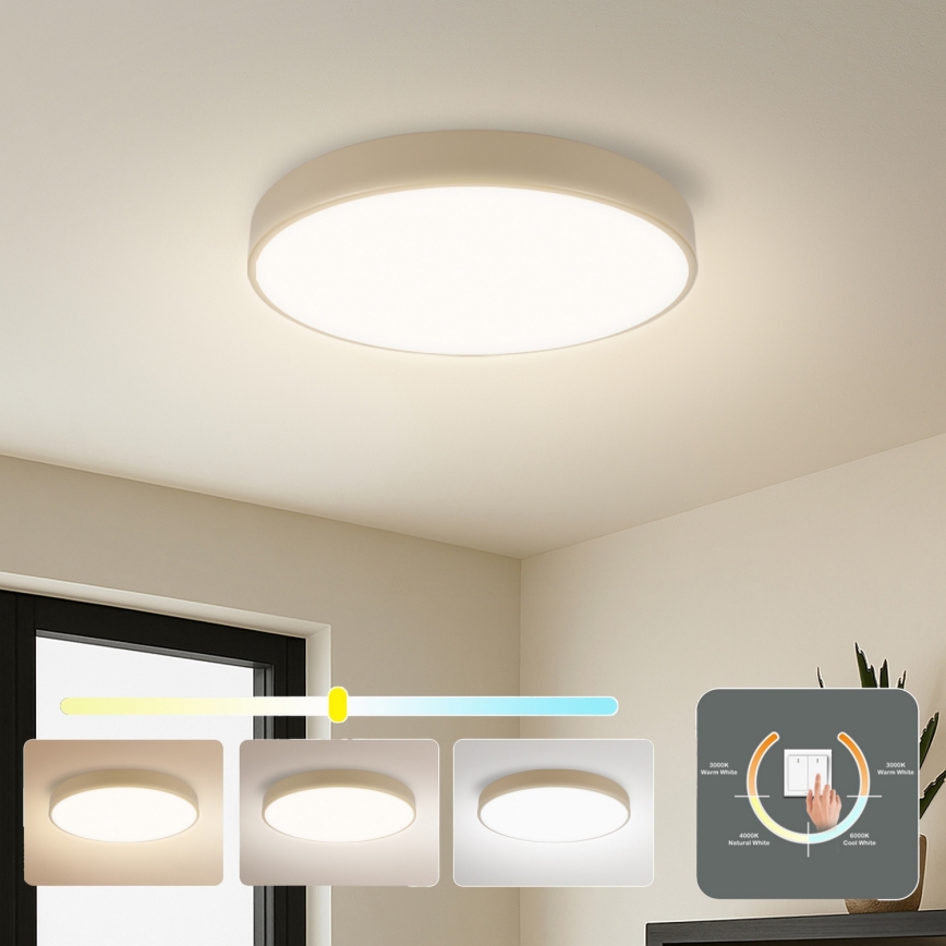 Brilagi - POOL LED Ceiling Light 48W/230V 3000/4500/6000K Ø 40 cm Beige