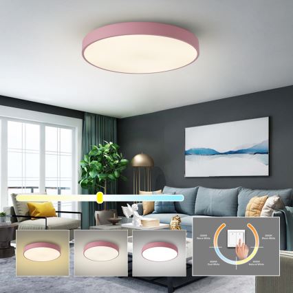 Brilagi - LED Ceiling Light POOL LED/60W/230V 3000/4000/6000K dia. 60 cm pink