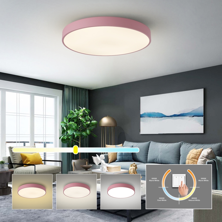 Brilagi - LED Ceiling Light POOL LED/60W/230V 3000/4000/6000K dia. 60 cm pink