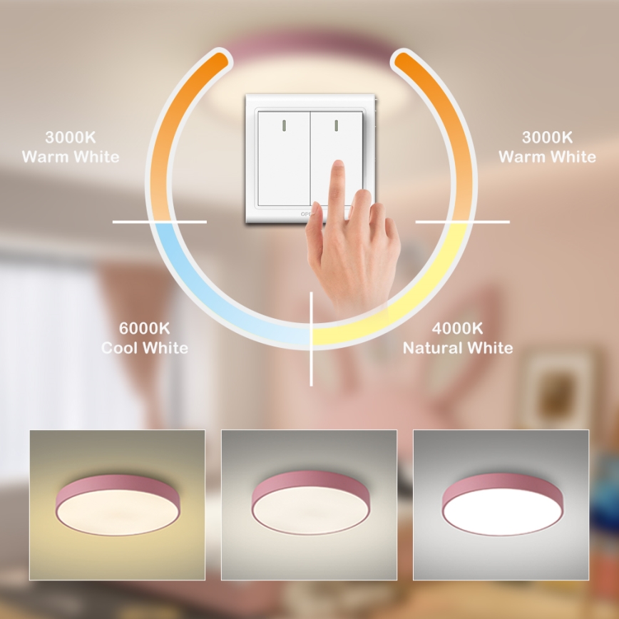 Brilagi - LED Ceiling Light POOL LED/60W/230V 3000/4000/6000K dia. 60 cm pink