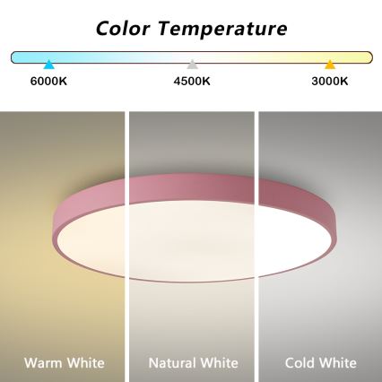 Brilagi - LED Ceiling Light POOL LED/60W/230V 3000/4000/6000K dia. 60 cm pink
