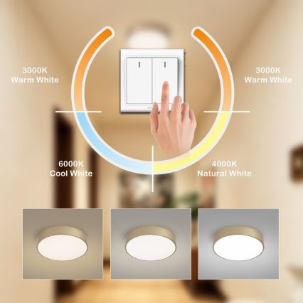 BRILAGI - POOL LED Ceiling Light LED/36W/230V 3000/4000/6000K Ø 30 cm Gold