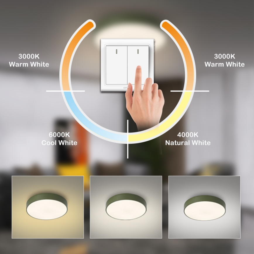 Brilagi - POOL LED 48W Ceiling Light, 230V, 3000/4000/6000K, Ø 40 cm, Green