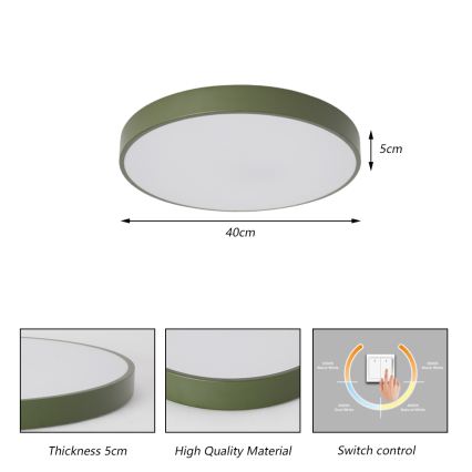 Brilagi - POOL LED 48W Ceiling Light, 230V, 3000/4000/6000K, Ø 40 cm, Green