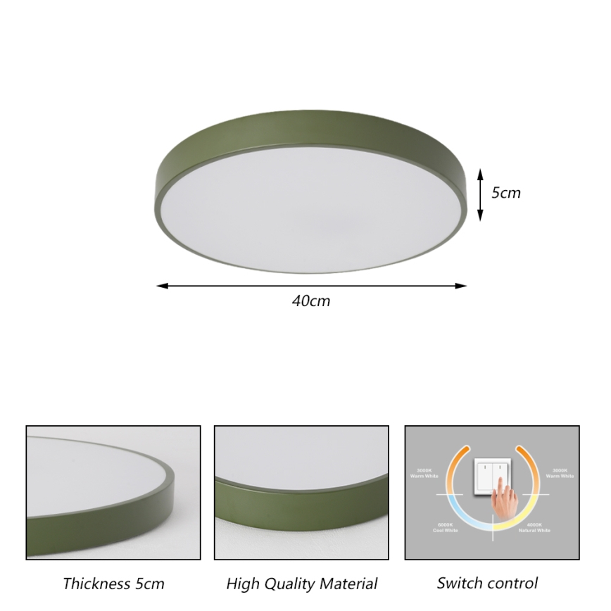 Brilagi - POOL LED 48W Ceiling Light, 230V, 3000/4000/6000K, Ø 40 cm, Green