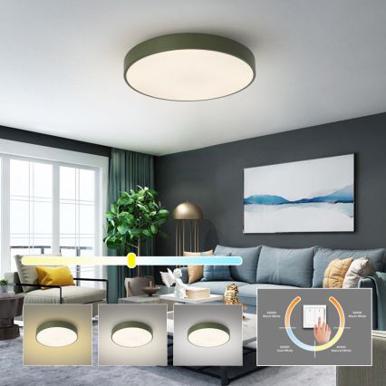 Brilagi - POOL LED Ceiling Light, 60W/230V, 3000/4000/6000K, Ø 50 cm, Green