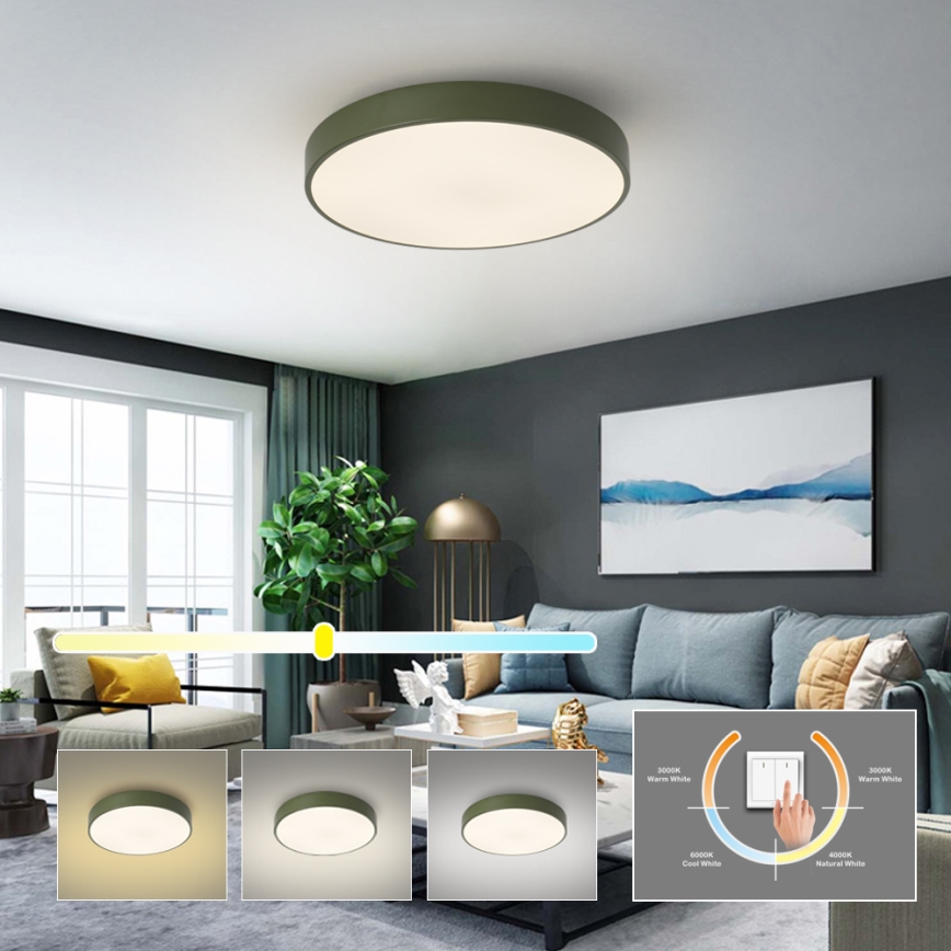 Brilagi - POOL LED Ceiling Light, 60W/230V, 3000/4000/6000K, Ø 50 cm, Green