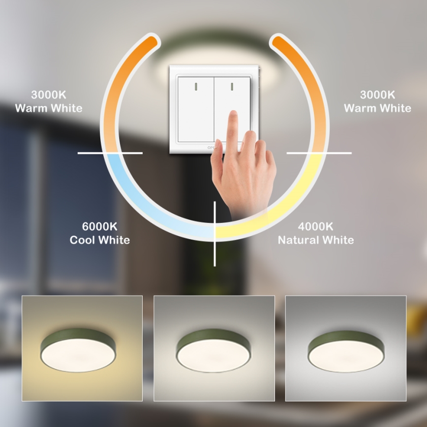 Brilagi - POOL LED Ceiling Light, 60W/230V, 3000/4000/6000K, Ø 50 cm, Green
