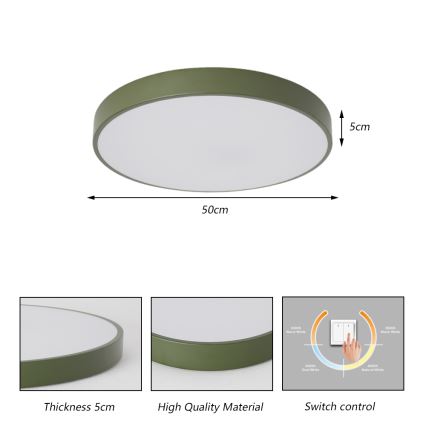 Brilagi - POOL LED Ceiling Light, 60W/230V, 3000/4000/6000K, Ø 50 cm, Green