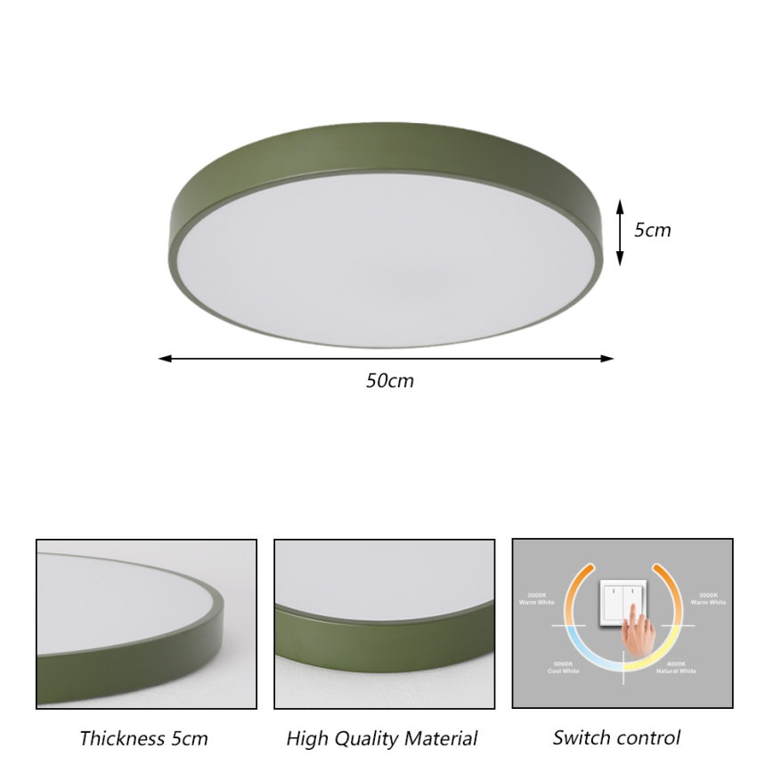 Brilagi - POOL LED Ceiling Light, 60W/230V, 3000/4000/6000K, Ø 50 cm, Green