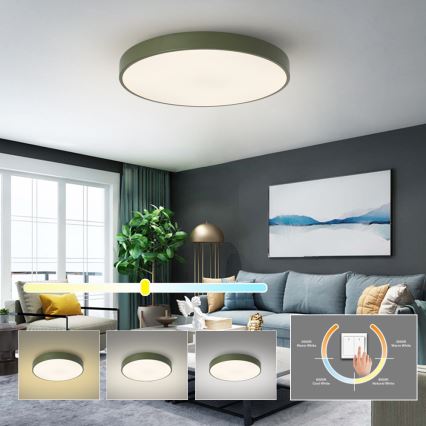 Brilagi - POOL LED Ceiling Light, 60W, 230V, 3000/4000/6000K, Ø 60 cm, Green