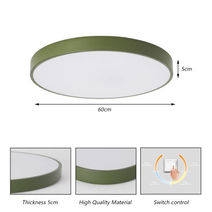 Brilagi - POOL LED Ceiling Light, 60W, 230V, 3000/4000/6000K, Ø 60 cm, Green